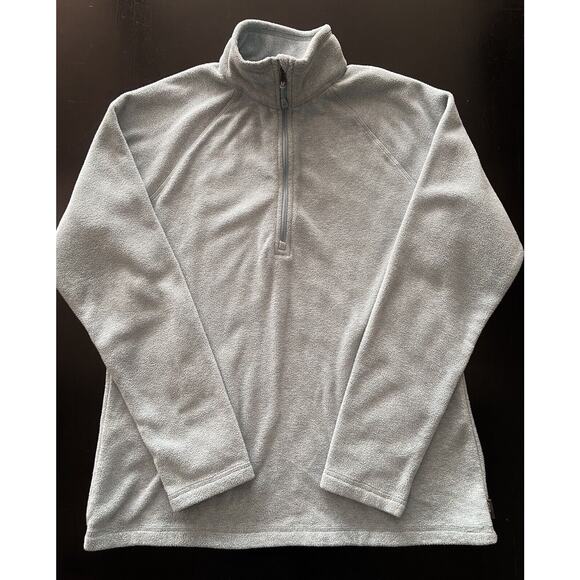 EDDIE BAUER Light Blue 1/4 Zip Fleece Pullover Sweater Ladies sz M - Picture 2 of 9